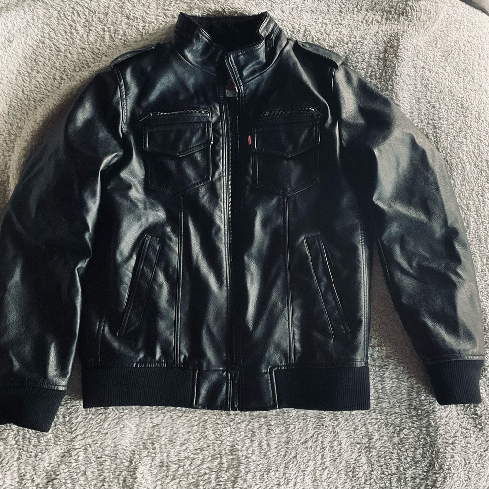 Levi’s Mens Faux Leather Bomber size S